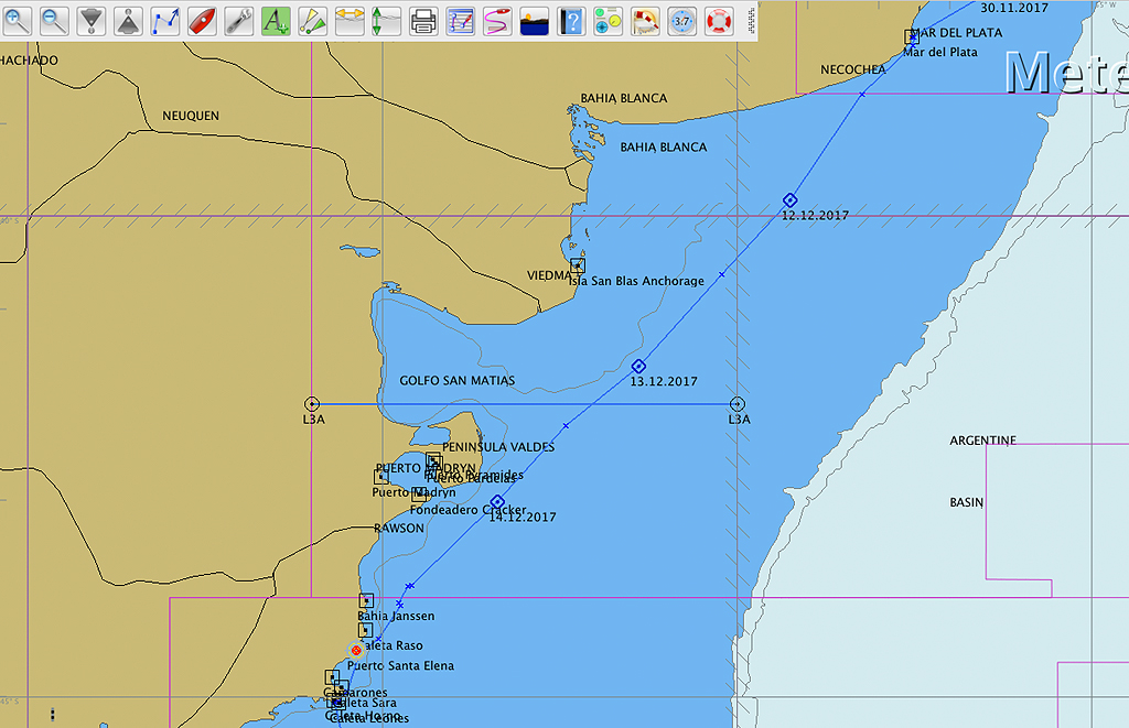 Unsere Route nach Patagonien